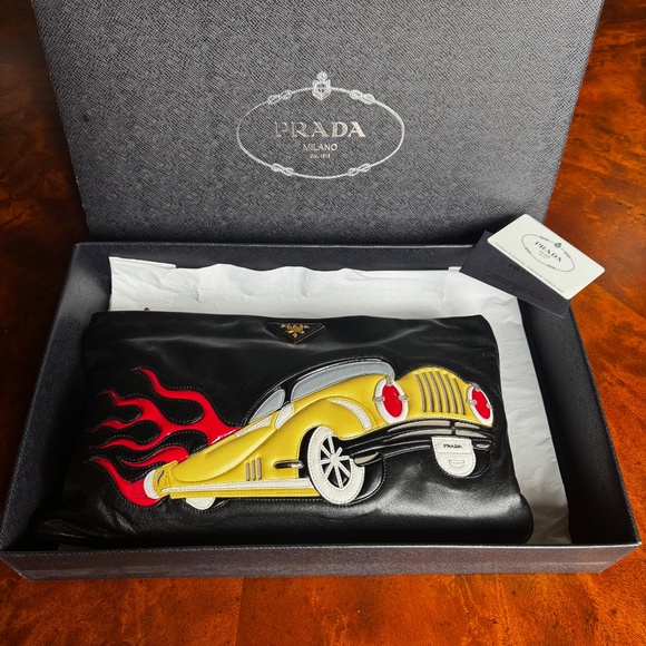 Prada Handbags - Prada 2012 Hot Rod  Collection Clutch  - Soft Nappa Leather - Runway Bag